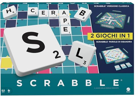 Mattel Games Scrabble Zwei in Eins, Version: Italienisch, HXW03
