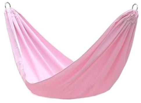 Reisehängematte Rollover Prevention Yard Garden Backyard Canvas Fabric Hängematten Hanging Swing Bed for Patio Travel Hiking Hamac Hängematte Outdoor (Color : Rosa, Size : 190 * 100cm)