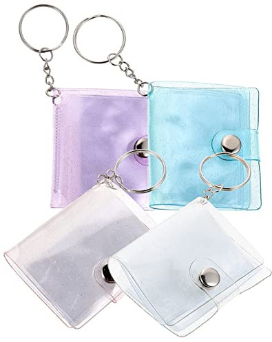 PRETYZOOM 16stücke Teiliges Mini Mit Schlüsselanhänger Kleine Fotoaufbewahrung Für Hochzeiten Jubiläen Und Glitzernde Farben Transparent Für Kleine Erinnerungsfotos