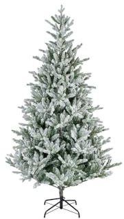 KLULK Albero Di Natale Merano Innevato 240 cm, Diametro 152 Cm, Apertura Ad Ombrello, Ignifugo, Garanzia 12 Anni