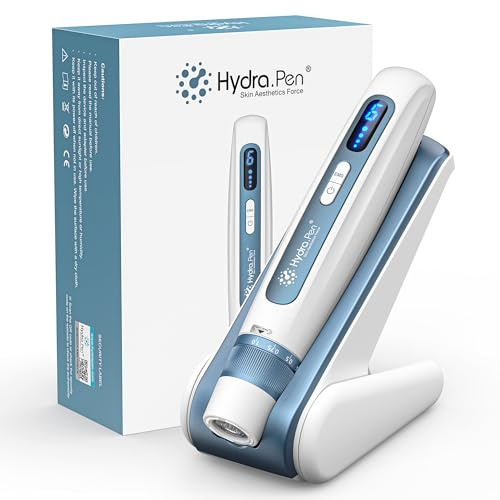Microneedling Pen - Dr.pen Microneedling - Hydra.pen H5 Professional EMS Microneedle Pen with 2 Replacement Cartridges, 6 Speed Levels and 0-1mm Depth Adjustable (Blue)