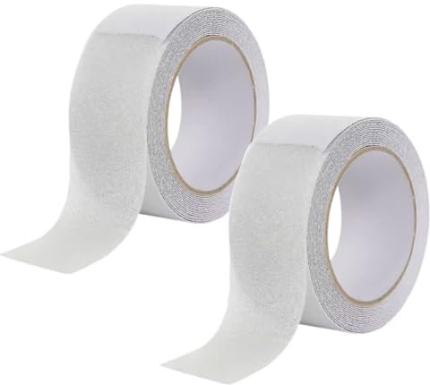 EIHI 2 Stück Antirutsch Klebeband Treppe,5Mx2CM Anti Rutsch Streifen Antirutschband Selbstklebend,Wasserdicht Anti Slip Tape,für Treppe,Leiter,Bad,Innen und Außeneinsatz(Transparent)