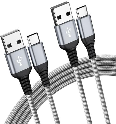 USB C Kabel [2Stück 1M], Ladekabel USB C Schnellladekabel Nylon USB C Ladekabel für iPhone 15 Pro Max, Samsung Galaxy S24 S23 S22 S21 S20 S10 S9 S8 Note10
