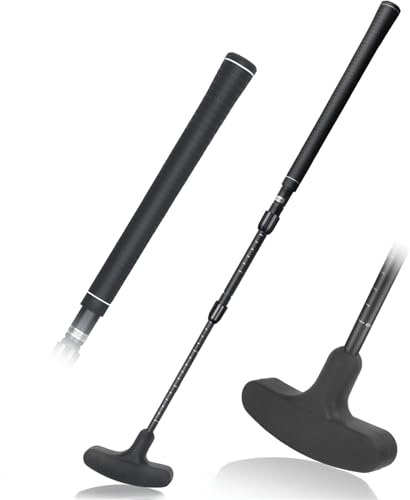 CZ-XING Mini putter de golf avec tige réglable en alliage d'aluminium pour junior, avec manche extensible, main droite et gauche, excellent cadeau de golf (noir)