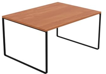 AKKE Tavolino Da Salotto Con Gambe In Metallo Piano Laminato Tavolo Rettangolare Altezza 55 cm Tavolino Da Soggiorno Stile Loft Crespo