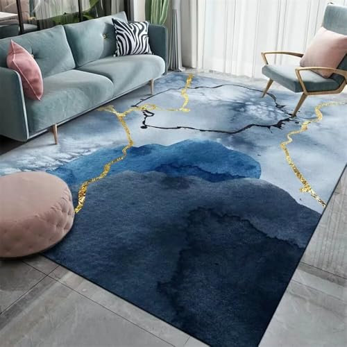RUGMRZ Gamer Teppich Jungen Geometrisches, Einfaches, Modisches, Rutschfestes, Schmutzabweisendes Innendekorationssofa Teppich Babyzimmer Junge Blau Teppich Bettvorleger Bettumrandung SCHL 180X280CM