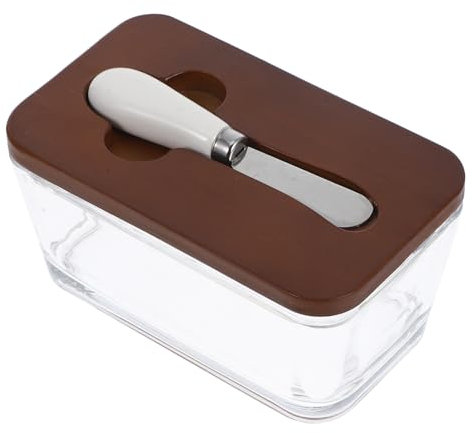 Gatuida Beurrier Verre Avec Couvercle Et Porte-couteau Hermétique Pour Réfrigérateur Et Comptoir Rangement Pratique Pour Beurre Et Fromage
