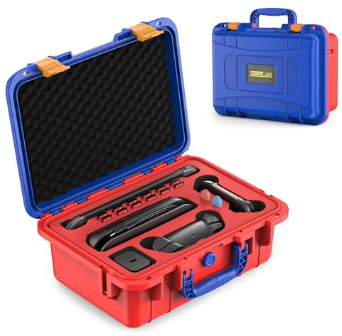 STARTRC GAMES Hard Carrying Case for Nintendo Switch 2 (2025), Professional Waterproof, Soft Lining All in One Travel Carry Case for Switch 2 Console Pro Controller & Accessories, Red & Blue