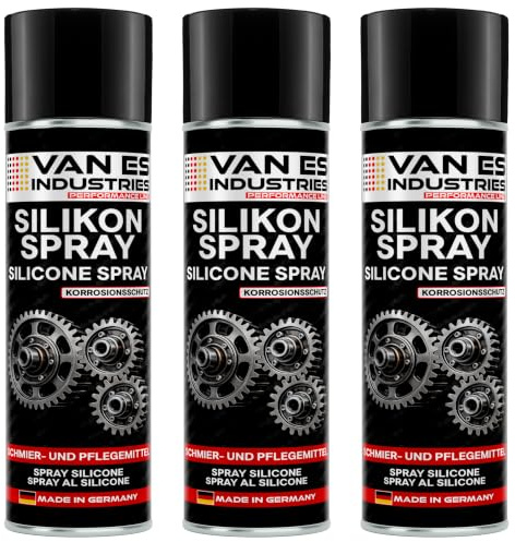 VE-INDUSTRIES Silikonspray im 3er-Pack (je 400 ml) – schmiert, pflegt und schützt vielseitig: Ideales, fettfreies Trenn- und Gleitmittel für Kunststoff, Gummi, Holz und Metall
