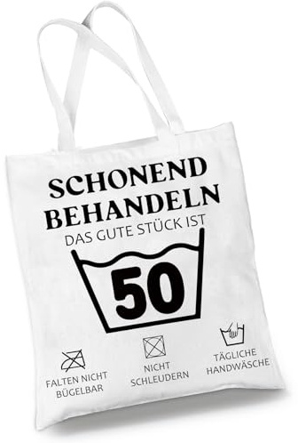 Happirra Lustige Baumwollbeutel zum Geburtstag, Geschenk zum 30/40/50/60/70/80 Geburtstag Frau Manner, Stofftasche Shopper Bag, Geburtstage Entspannt und Genussvoll Feiern