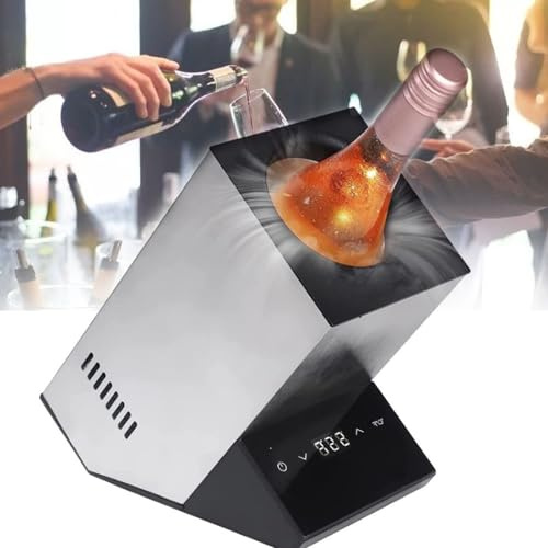 Enfriador De Vino Eléctrico,Enfriador De Botellas De Vino De 750ml,Bebidas Rápidas,Enfriador De Vino Para Una Sola Botella En El Patio,Mantiene El Frío Hasta 24 Horas Para Cerveza,Agua,Vino,Grey