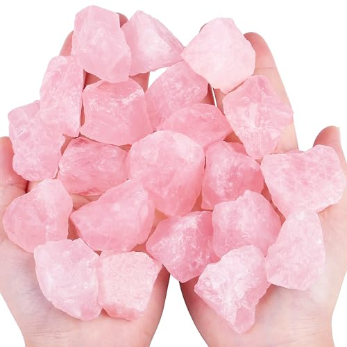 QINJIEJIE Rose Quartz Crystal Large Crystal 200G Healing Crystals Gemstones Bulk Raw Stone Rough Stones Energy Protection Fountain Rocks Decoration Reiki Meditation for Beginners