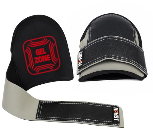 HPHST Profi Knieschoner Arbeiten Neues Upgrade Knieschützer Rutschfester Leder Knieschoner Sicherheits Knieschutz für Bau Garten Fliesenleger Knee Pads mit EVA-Polsterung Kniepolster Schwarz