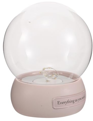 Amosfun Cupola di Vetro Trasparente Rose Conservate e Base LED, Campana Espositiva da Tavolo Antipolvere per Decorazioni e Ricordi, Illuminazione Calda per Festa degli Innamorati