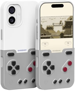 Bitmolab GAMEBABY for iPhone 17 Case, Innovative Game Controller Phone Case, iPhone 17 Case for GBA, GBC, NES Retro Games, Gray
