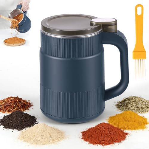 Bryzal Spice Grinder Electric, 200W 500ml 304 Stainless Steel Blade One-Touch Electric Spice Grinder, Fast Electric Coffee Grinder for Beans, Herbs, Spices, Nuts, and Grains at Home (Blue)