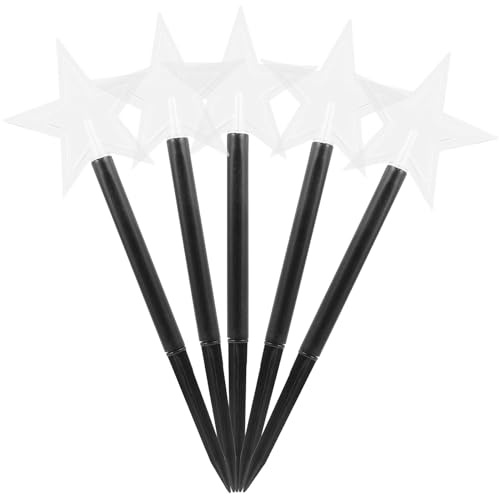 Beavorty Lot de 5 Accessoires Décoratifs de Lampes Solaires pour Jardin Pendants Étoiles, Éclairage Extérieur LED pour Noël, Décorations Lumineuses Créatives et Faciles à Planter,