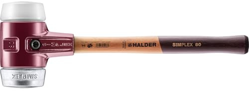 Halder 3079080 Simplex Soft-Face Mallet with Cast Steel Superplastic/Soft Metal Housing, Multi-Colour, 80 mm