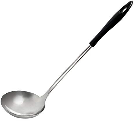 sourcing map Stainless Steel Soup Ladle Spoon 10.6 Inch One Piece Design Restaurant Kitchen Serving Dining Tableware Serving Soup