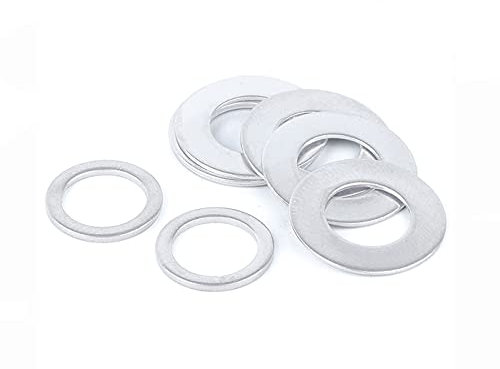 Aluminium-Dichtring für flache Unterlegscheibe Dicke der runden Dichtung M5 M6 M8 M10 M12 M14 M16 M18 M20 M22 M24-M24X29X2mm (5 Stück)
