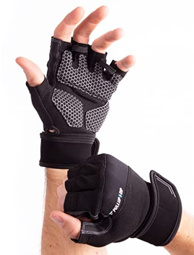 PULLUP & DIP Trainingshandschuhe für Gewichtheben, Fitnesshandschuhe mit Handgelenkbandage für Männer & Frauen, Workout Handschuhe für Bodybuilding, Kraftsport, Powerlifting, Fitness (L)