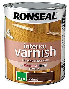 Ronseal | Interior Varnish Quick Dry Matt | Walnut | 750ml | 39426 | Diamond Hard formulation providing resistance to heat, abrasion and moisture, touch dry in approximately 20 minutes.