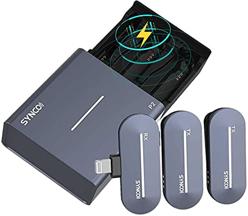 SYNCO P2ST 2.4GHz Digital Mobile Phone Wireless Lapel Microphone with Charging Case Plug for Youtube,Interview, TikTok,Vlog,E-commerce live broadcast (for Type-C)