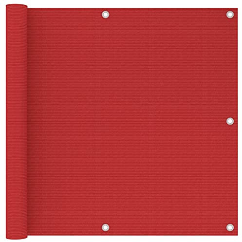 Tidyard Paravento da Balcone,Schermo per Balcone,Telo frangivista per Balcone,Frangivista Balcone,Protezione Privacy,Resistente Ai Raggi UV,Rosso 90x500 cm in HDPE