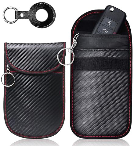 Custodia Protettiva per Keyless, 2 Pezzi Portachiavi Auto Antifurto per Auto Protezione Custodia Keyless RFID Blocker Protezione Antifurto per Custodia Protettiva, 100% Blocca i Segnali Delle Auto