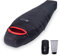 QEZER Winter Sleeping Bag for Adults, Lightweight Down Sleeping Bag -20 Degree C for Cold Weather Camping and Mountaineering Outdoor with 660 FP Duck Down (1000g down, Black)