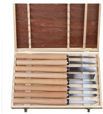 BomDog Jeu de Ciseaux, Jeu de Ciseaux Pour Tour À Bois Hss, Ensemble de 8 Pièces Pour Le Tournage Du Bois, Outils de Mise En Forme Des Tours À Bois