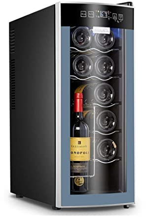 Suuim Enfriador/Enfriador de Vino Tinto y Blanco termoeléctrico de Doble Zona para 12 Botellas, Bodega para encimera con Pantalla Digital de Temperatura, refrigerador Independiente