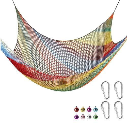 Spielplatz-Sicherheitsnetz | Mehrfarbiges Spielplatznetz | Kletternetz | Outdoor-Kletternetz, Polyester-Doppelschicht-Netzbrücke, doppellagiges Kletternetz für Hindernistraining,