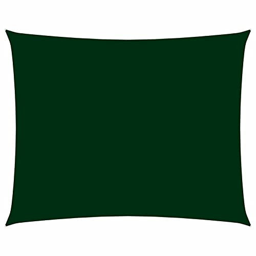 Sufrk Sonnensegel Oxford-Gewebe Sonnensegel Terasse Markise Sonnenschirm Terrasse Rechteckig 3,5x4,5 m Dunkelgrün
