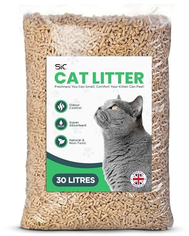 Munnie Cat Litter 30L – Biodegradable, Dust-Free, Unscented, Ultra-Absorbent Wood Pellets for Cats & Kittens, Natural Cat-Litter for Housetraining, Non-Clumping, Litter Granules, Pet-Safe