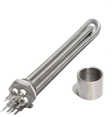 KAYOUDE 1 Zoll BSP-Gewinde 304 SUS Rohrheizkörper mit Zubehör DC 12V/24V/36V/48V 200W/300W/600W Heizelement for Solarwarmwasserbereiter(Heater Thread,48V- 600W)