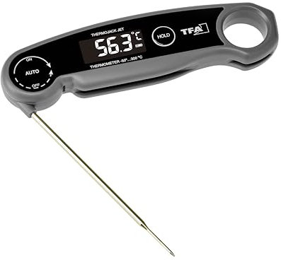 TFA Dostmann 30.1069 Thermo Jack Jet 30.1069 Thermomètre numérique pour Barbecue à Viande, thermomètre de Cuisine, thermomètre à piquer, température Centrale, Barbecue, Rechargeable Via USB, Lavable,