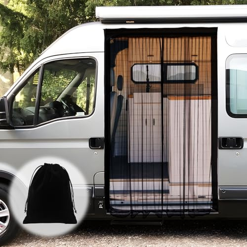 Mosquitera Magnética Puerta Corredera Lateral para Furgoneta - 150 x 110 cm | Variedad de Tamaños, Fijación Magnética, Mosquitera Universal, Excelente Ventilación y Protección Solar para Furgoneta Camper