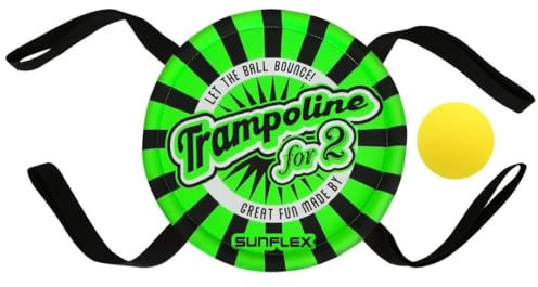 Sunflex Trampoline for 2 Grün | Geschicklichkeitsspiel für Zwei | Outdoor | Robustes Neopren-Trampoline mit Eva-Ball | fördert Hand-Auge Koordination & Motorik | ideal für Kinder
