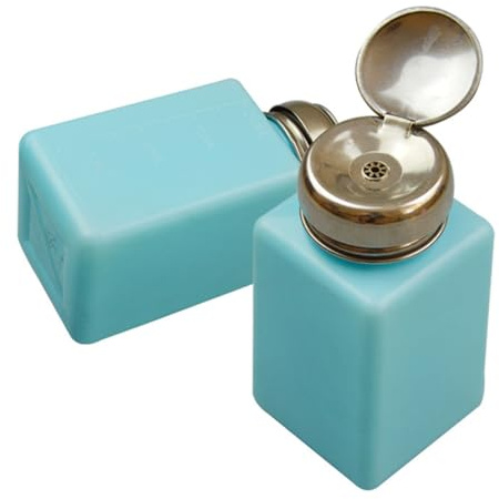 Flacone Erogatore a Pompa per Unghie 200ml Blu in Plastica | Uso per Rimozione Trucco e Smalto, Aiuta a Tenere fuori Impurità, Non Volatile e Antistatico