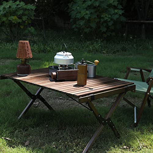 Tavolo da picnic pieghevole portatile, leggero, per esterni, in legno, compatto e pieghevole, perfetto per campeggio, barbecue e picnic