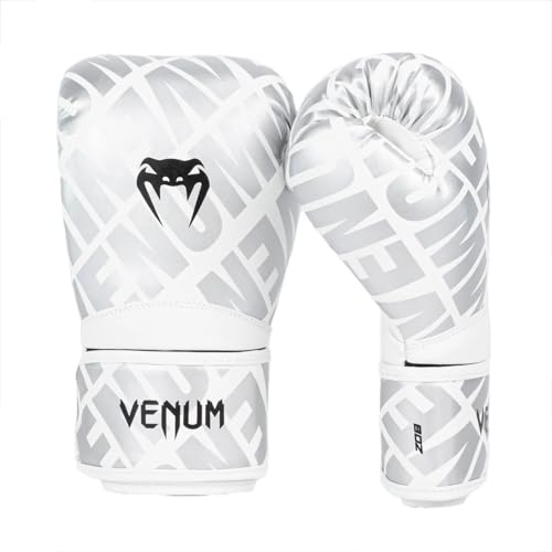 Venum Contener 1.5 XT Guanti da Boxe per Bambini - Bianco/Argento - 6 Oz