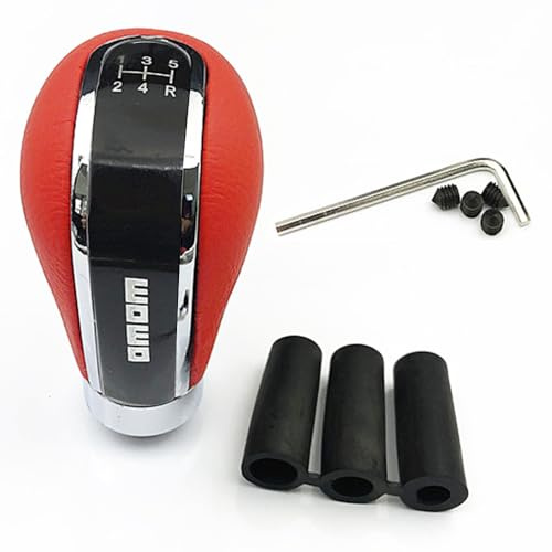 Keedin Car Gear Shift Knob, 5 Speed Manual Shift Lever Stick, Universal Leather Gear Shift Lever with 3 Shifter Adapter 8mm 10mm 12mm, Accessories Auto Parts for Manual Car, Truck, Off-Road Vehicles
