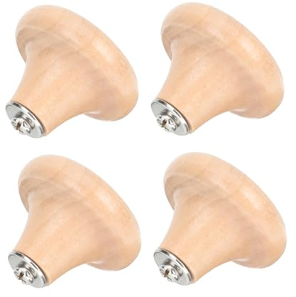 FUNNETOYU Boutons De Couvercle De Casserole En Bois Naturel Grand Modèle Résistants à La Chaleur L'usure Usage Domestique Et Extérieur Lot De 4 Pratiques