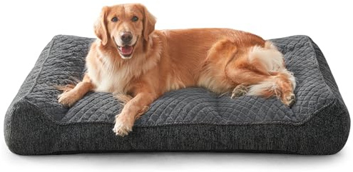 JOEJOY Orthopädisches Hundebett Grosse Hunde, Hundebett Waschbar, rutschfest Hundesofa, Hundekorb Große aus weichem Kunstkaninchenfell, 107x76x24cm