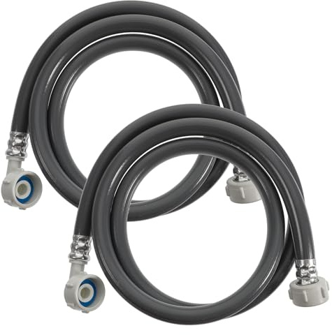 BAZEITFLOW 2 pezzi Tubo Ingresso Acqua Lavatrice PVC Antiscoppio Resistente Flessibile e Facile da Installare Connessione Stabile e Senza Perdite