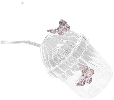KAHDGSS Adatto Ai Pendolari Tazza Con Cannuccia a Prova Perdite Design Con Impugnatura Verticale Robusti Materiali Borosilicati Adatto Ai Viaggi Isolato.