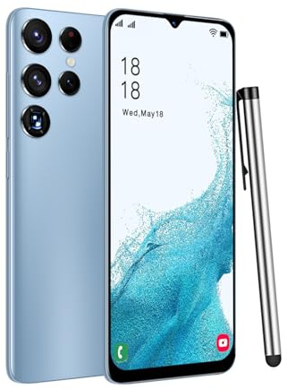 McMgc S25Ultra Téléphone Portable Pas Cher Android, écran 6,3 Pouces Incell, 2Go+16Go (SD 128Go), 3 Fentes (Double SIM+SD), Batterie 4500mAh, caméras 8MP+13MP, déverrouillage Facial (Blue)