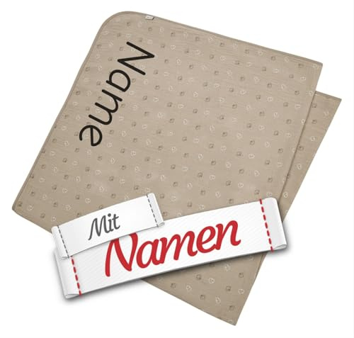 Sterntaler Babydecke personalisiert - Bauernhof Hund, mit Namen Bestickt, Musselin Kuscheldecke, Maschinenwäsche, Geschenk zur Geburt und Taufe von Paten oder Patin
