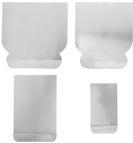 FUTUREORYY Set di 4 Raschietti per Spatola in Acciaio Inox per Intonaco e Stucco, Coltelli per Nastratura e Raschiatura Carta da Parati, Utensili Manuali Ergonomici per Decorazione